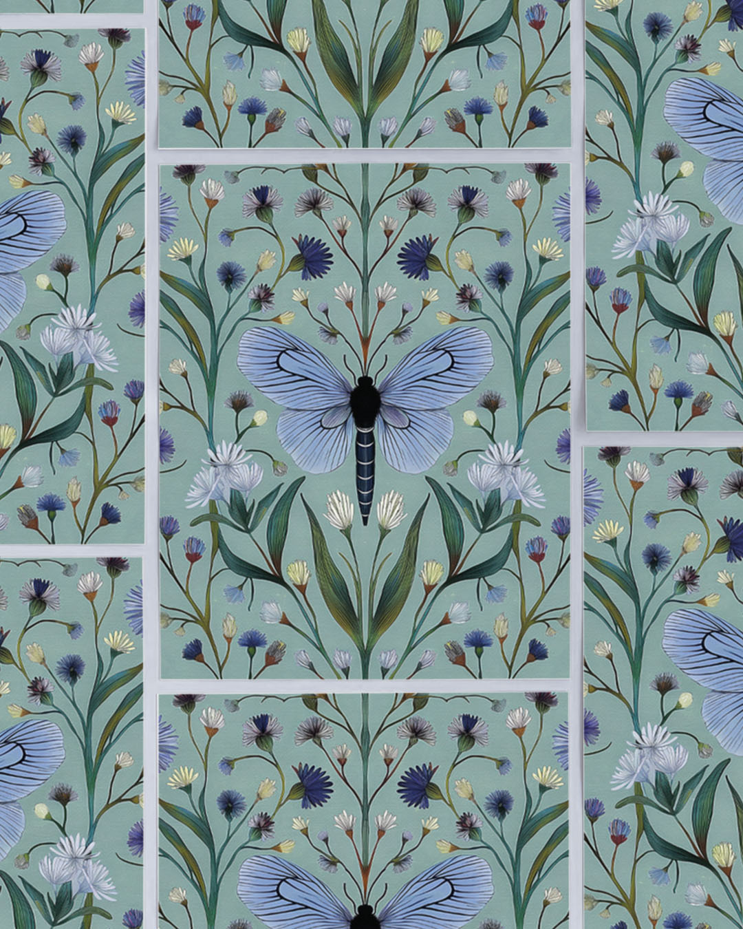 Plakat: Motyl w kwiatach