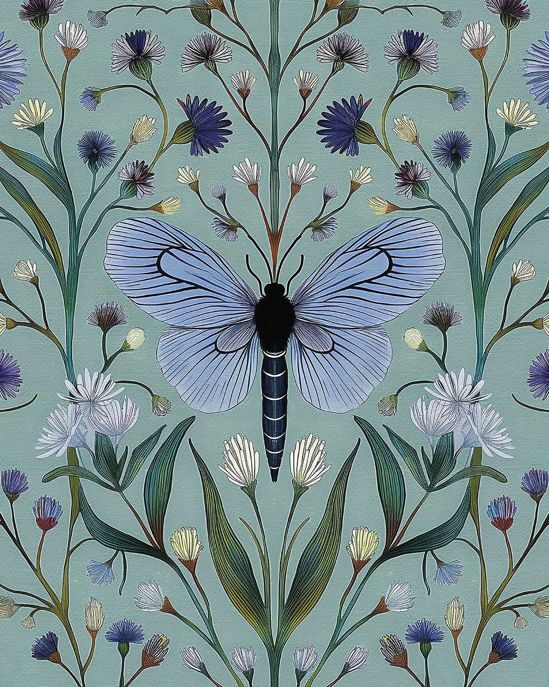 Plakat: Motyl w kwiatach