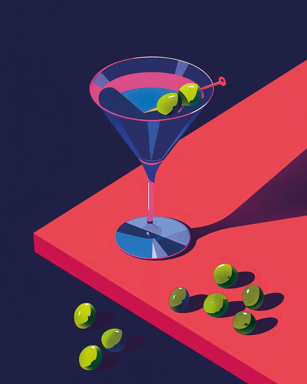 Plakat: Martini minimalistycznie