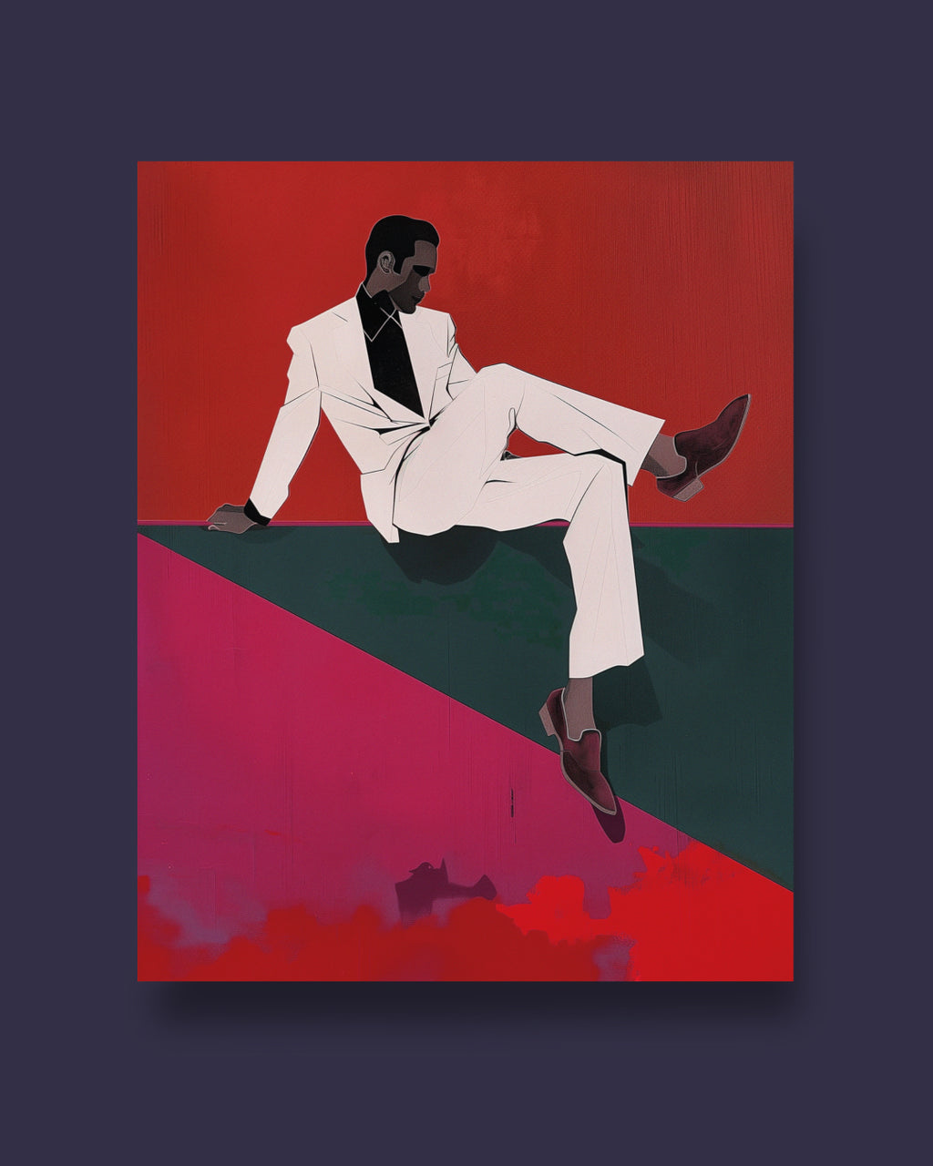 Plakat: Elegancki mężczyzna w bieli