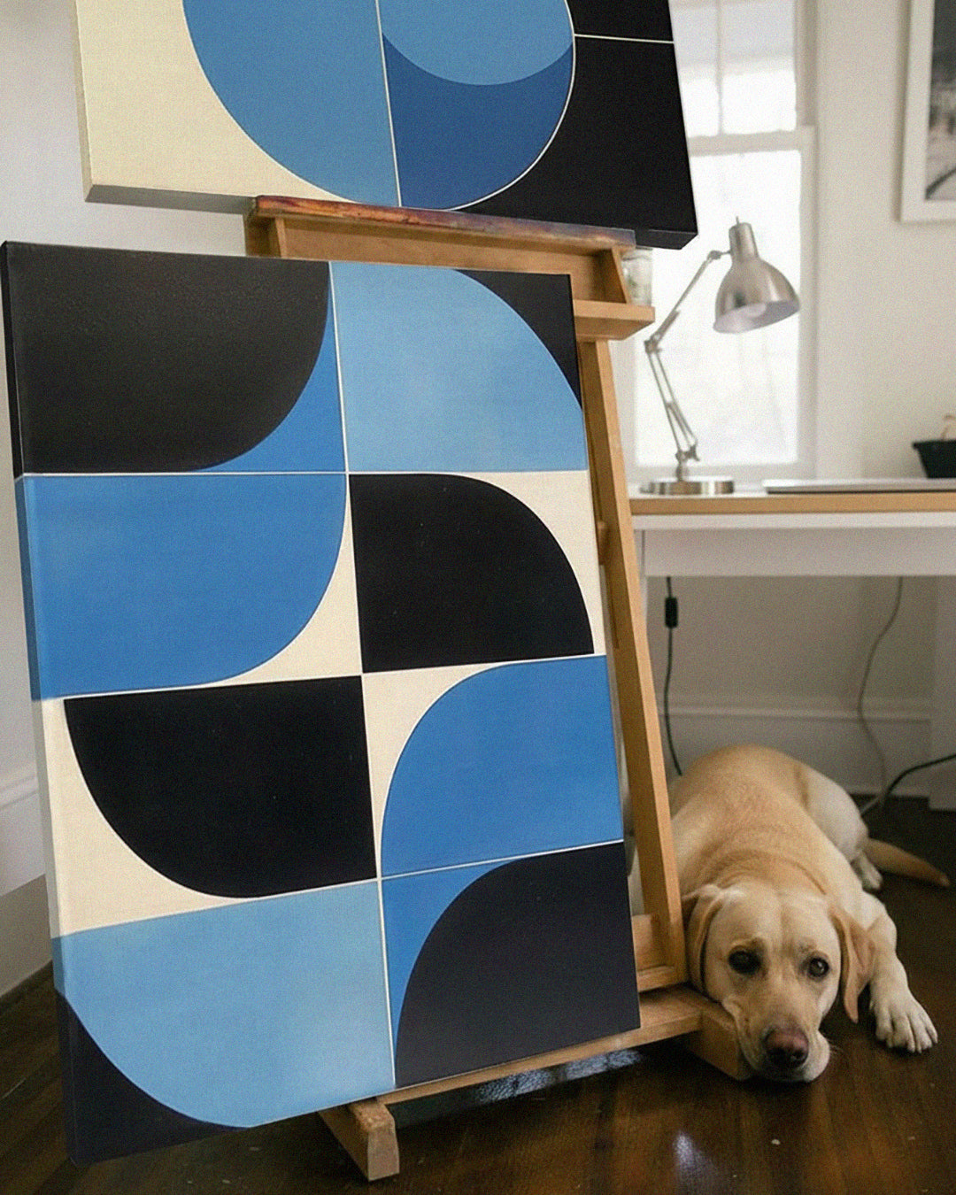 Obraz abstrakcyjny: Geometryczna kompozycja, 80x100 cm