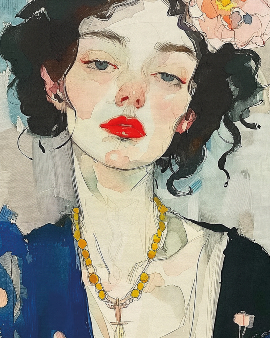 Plakat: Akwarelowy portret